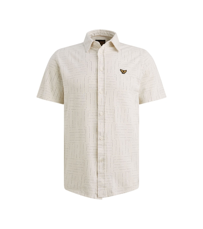 PME Legend Short Sleeve Shirt Print on pique 7001 Egret