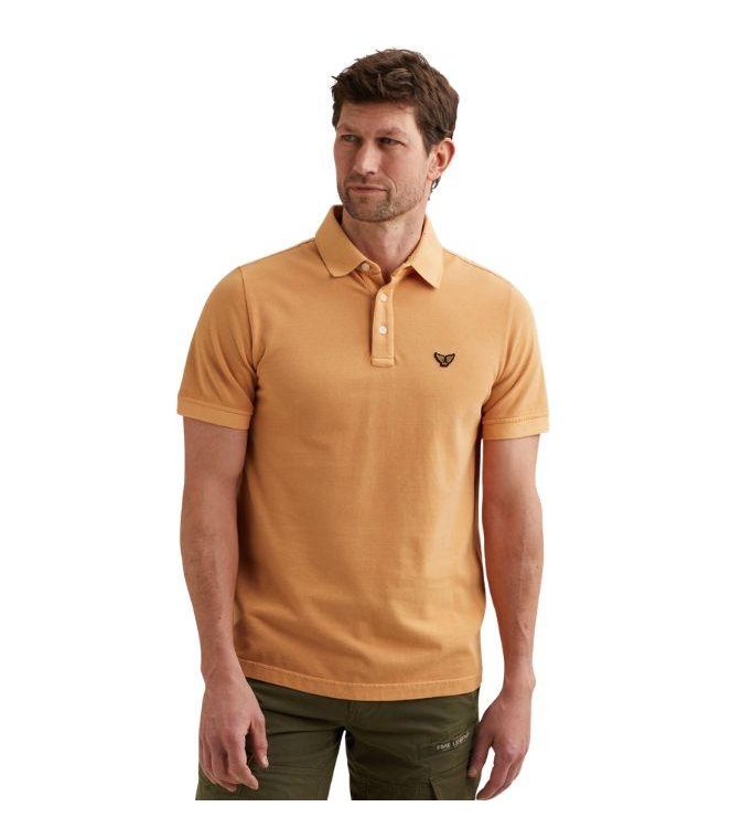 PME Legend Short sleeve polo pique garment dy 2015 Gold earth