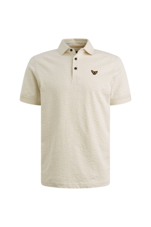 PME Legend Short sleeve polo jersey jacquard 7001 Egret