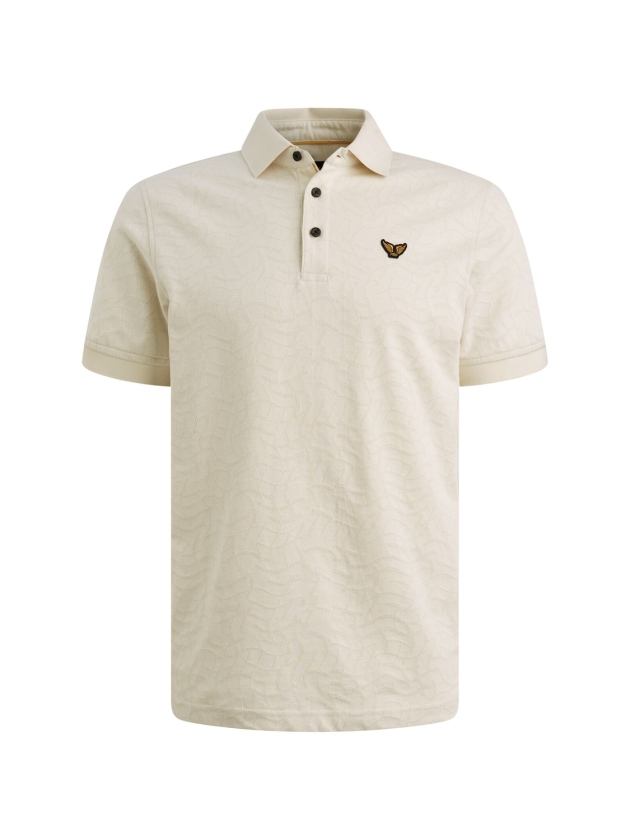 PME Legend Short sleeve polo jersey jacquard 7001 Egret