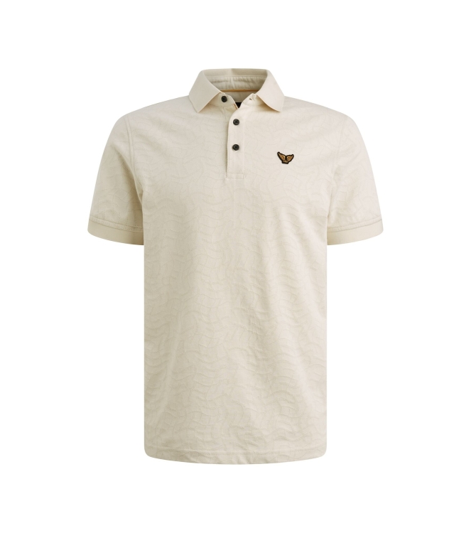 PME Legend Short sleeve polo jersey jacquard 7001 Egret