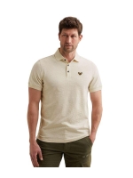 PME Legend Short sleeve polo jersey jacquard 7001 Egret