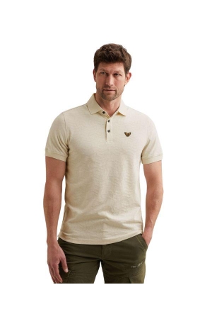 PME Legend Short sleeve polo jersey jacquard 7001 Egret