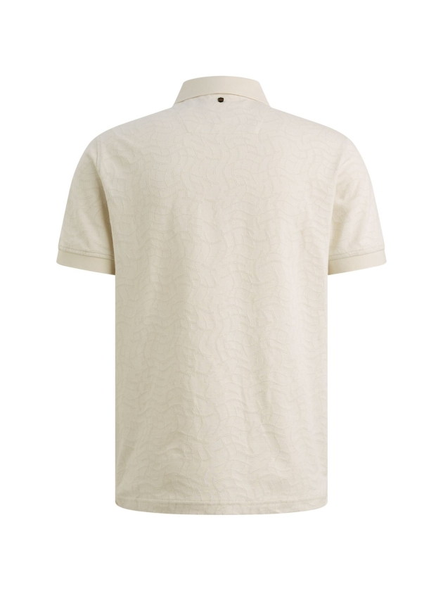 PME Legend Short sleeve polo jersey jacquard 7001 Egret