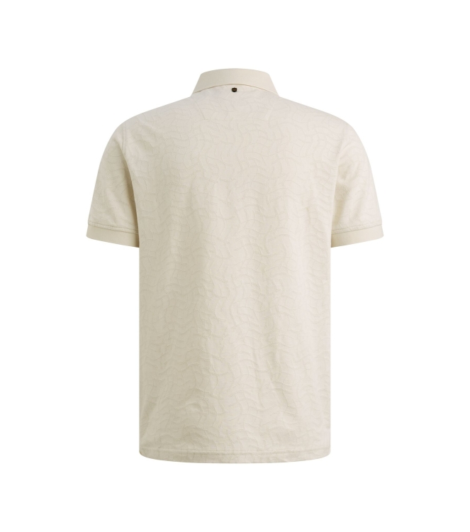PME Legend Short sleeve polo jersey jacquard 7001 Egret