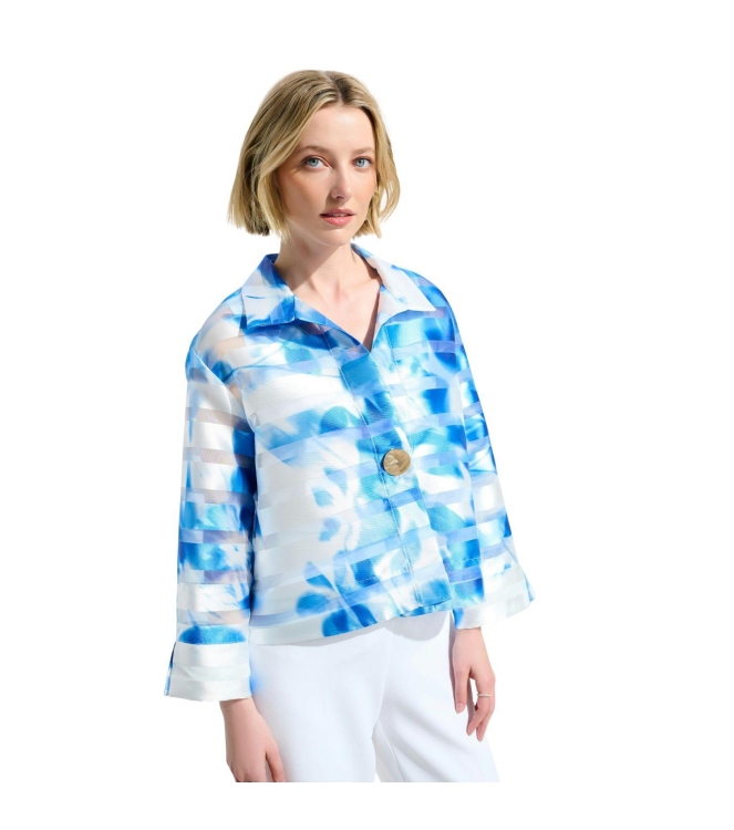 Joseph Ribkoff LDS Jacket 4473 Vanilla/blue