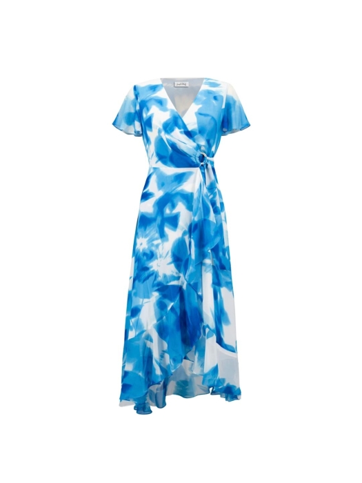 Joseph Ribkoff LDS Dress 4473 Vanilla/blue