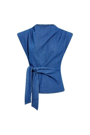 Co Couture KimmyCC Pleat Top Dark Denim