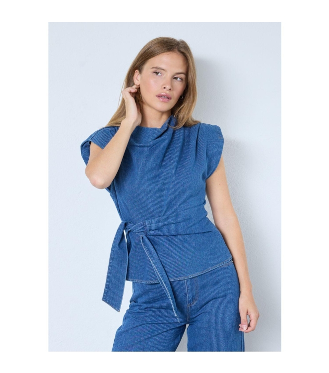 Co Couture KimmyCC Pleat Top Dark Denim