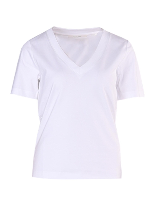 Yaya T-shirt with V-neck 00000 Pure white