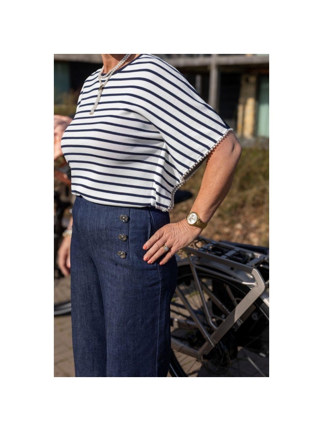 Leo en Ugo TOP ME400 NAVY/WHITE