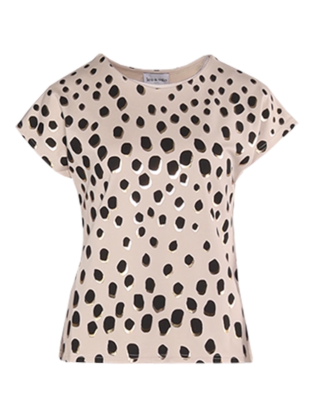 Leo en Ugo TEE SHIRT TEV659 BEIGE/BLACK/GOLD