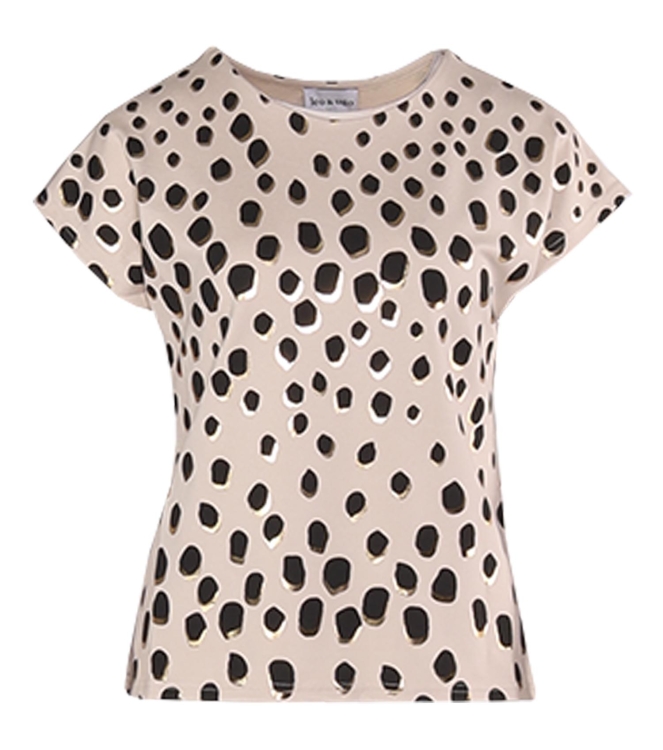 Leo en Ugo TEE SHIRT TEV659 BEIGE/BLACK/GOLD