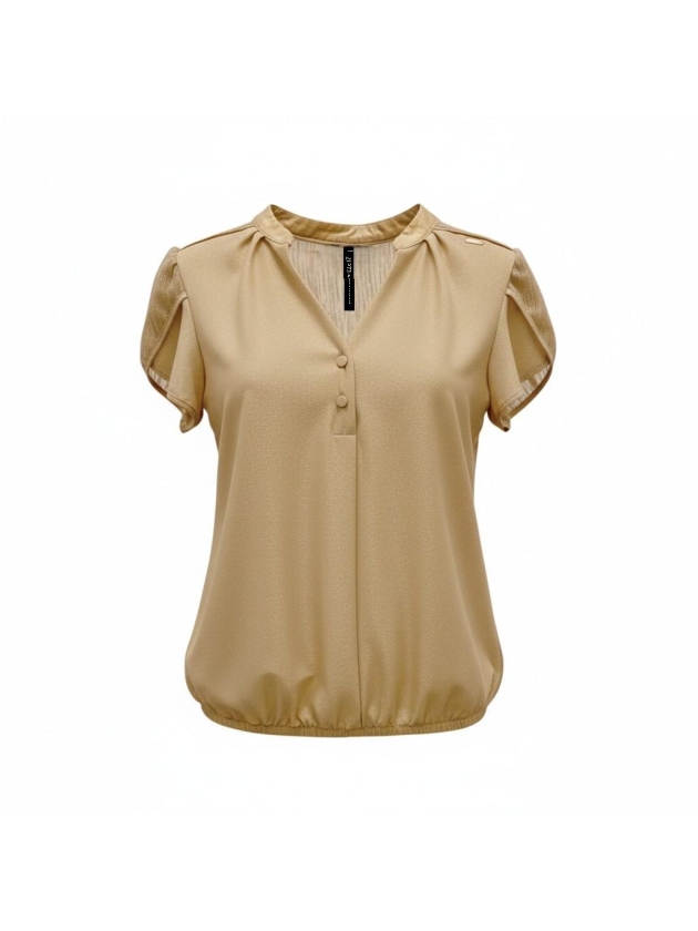 ZIP73 Top Tulip Sleeve Gold Glitter 710-Gold