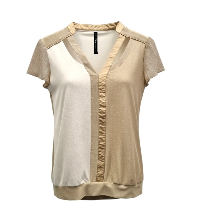 ZIP73 Top Cut-out Gold Glitter 710-Gold