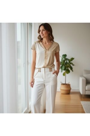ZIP73 Top Cut-out Gold Glitter 710-Gold