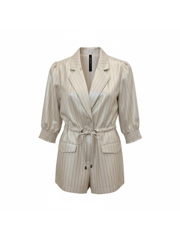 ZIP73 Blazer Drawstring Pinstripe Parachute Sand 190-Sand