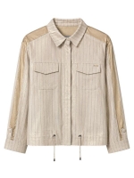 ZIP73 Bomber Leather Details Gold Glitter 710-Gold