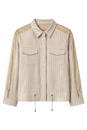 ZIP73 Bomber Leather Details Gold Glitter 710-Gold