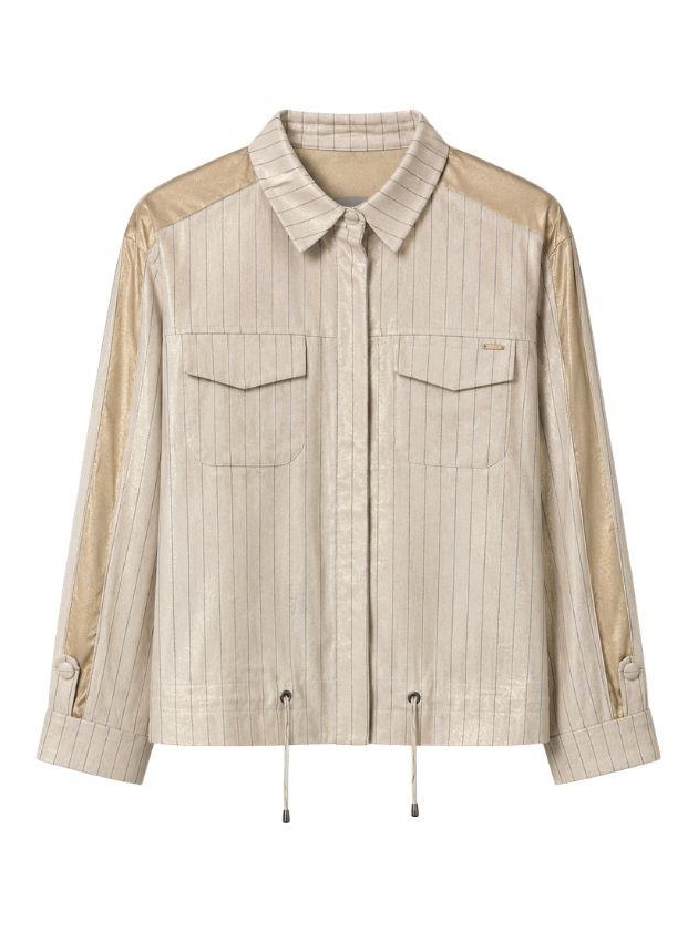ZIP73 Bomber Leather Details Gold Glitter 710-Gold