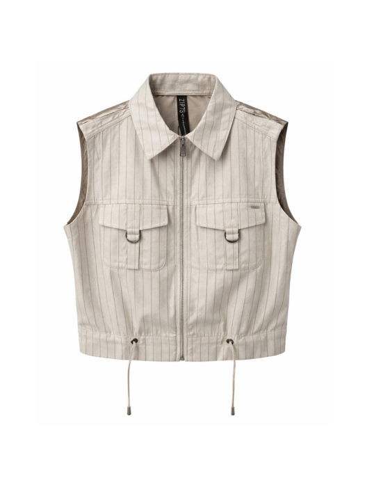 ZIP73 Gilet Cargo Pinstripe Parachute Sand 190-Sand