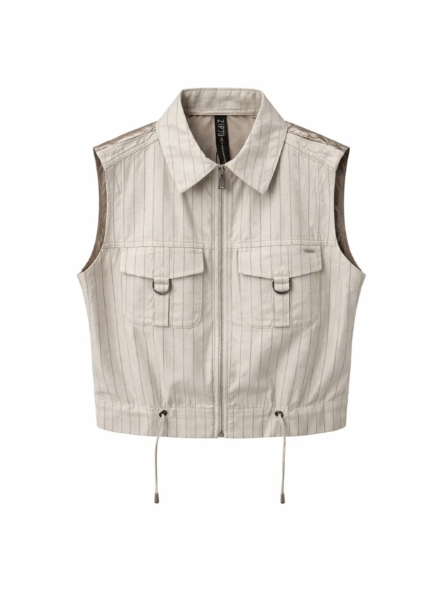 ZIP73 Gilet Cargo Pinstripe Parachute Sand 190-Sand