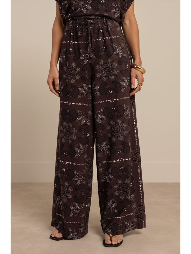 Studio Anneloes Grace paisley trousers 8714 espresso/kit