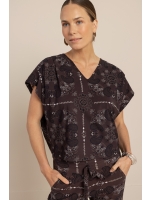 Studio Anneloes Renske paisley top 8714 espresso/kit