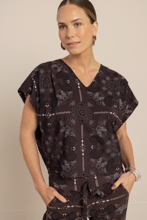 Studio Anneloes Renske paisley top 8714 espresso/kit