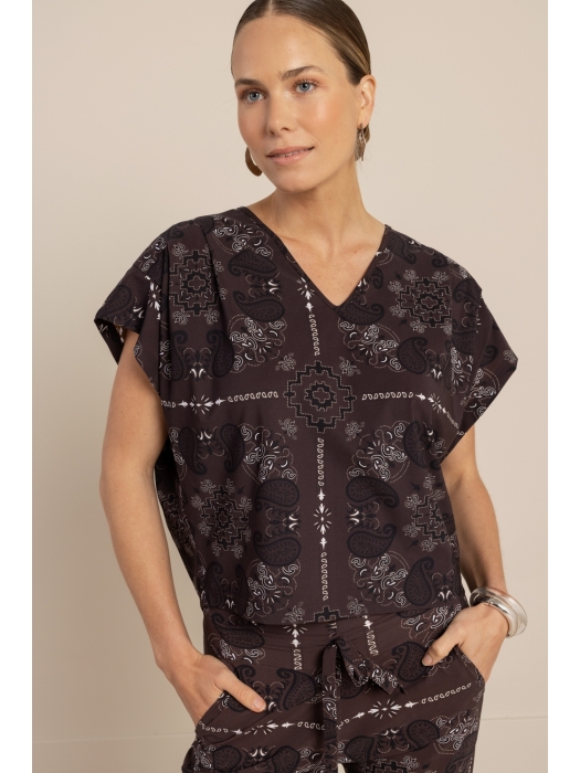 Studio Anneloes Renske paisley top 8714 espresso/kit
