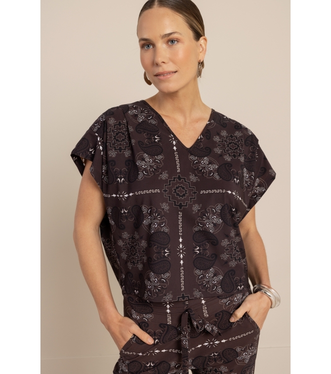 Studio Anneloes Renske paisley top 8714 espresso/kit