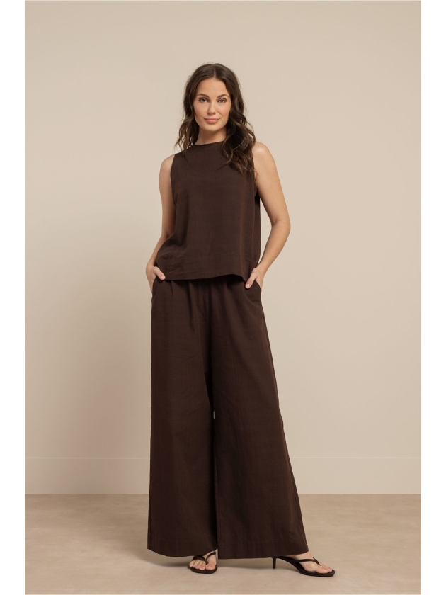 Studio Anneloes Grace linen trousers 8700 espresso