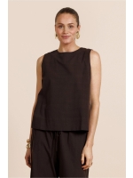 Studio Anneloes Gilian linen top 8700 espresso