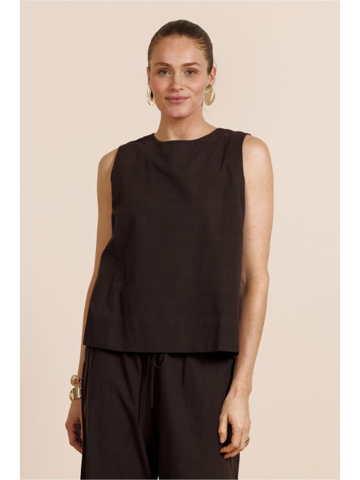 Studio Anneloes Gilian linen top 8700 espresso