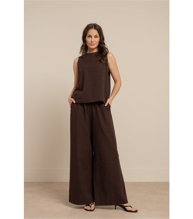 Studio Anneloes Gilian linen top 8700 espresso