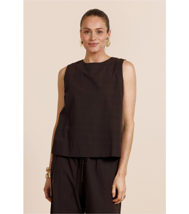 Studio Anneloes Gilian linen top 8700 espresso
