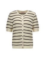 Studio Anneloes Yara stripe cardigan 1787 ecru/espresso