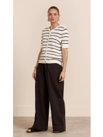Studio Anneloes Yara stripe cardigan 1787 ecru/espresso