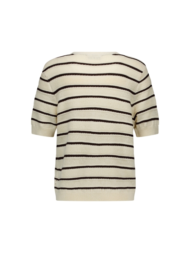 Studio Anneloes Yara stripe cardigan 1787 ecru/espresso