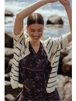 Studio Anneloes Yara stripe cardigan 1787 ecru/espresso