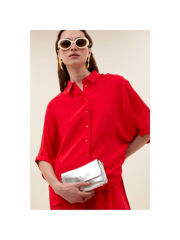 By-Bar Amsterdam sunny satin stripe blouse 1318-lollipop