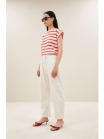 By-Bar Amsterdam tobi stripe top 1323-poppy red stripe