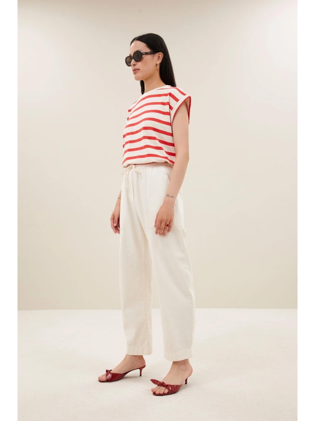 By-Bar Amsterdam tobi stripe top 1323-poppy red stripe