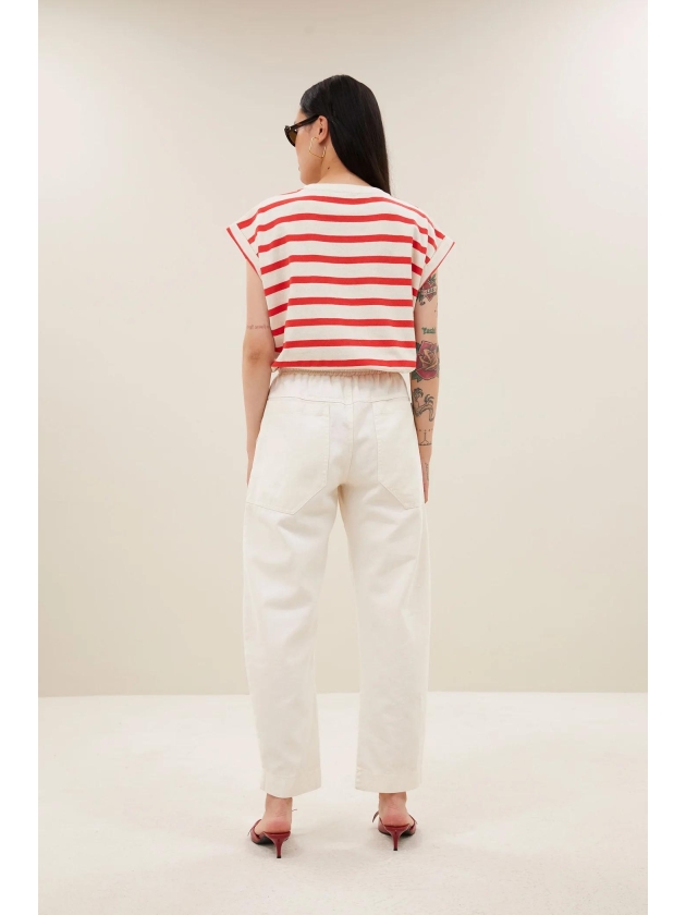 By-Bar Amsterdam tobi stripe top 1323-poppy red stripe
