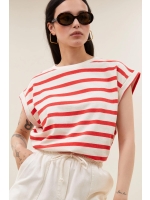 By-Bar Amsterdam tobi stripe top 1323-poppy red stripe