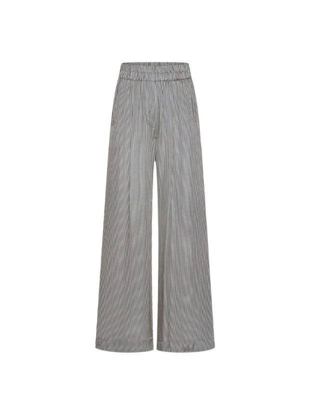 By-Bar Amsterdam benji silky stripe pants 886-jet black stripe