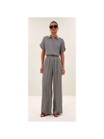 By-Bar Amsterdam benji silky stripe pants 886-jet black stripe