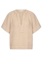 By-Bar Amsterdam vina linen blouse 730-biscuit