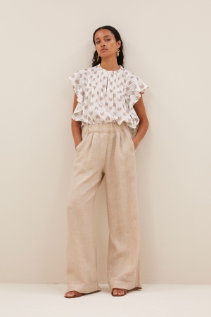 By-Bar Amsterdam benji linen pants 730-biscuit