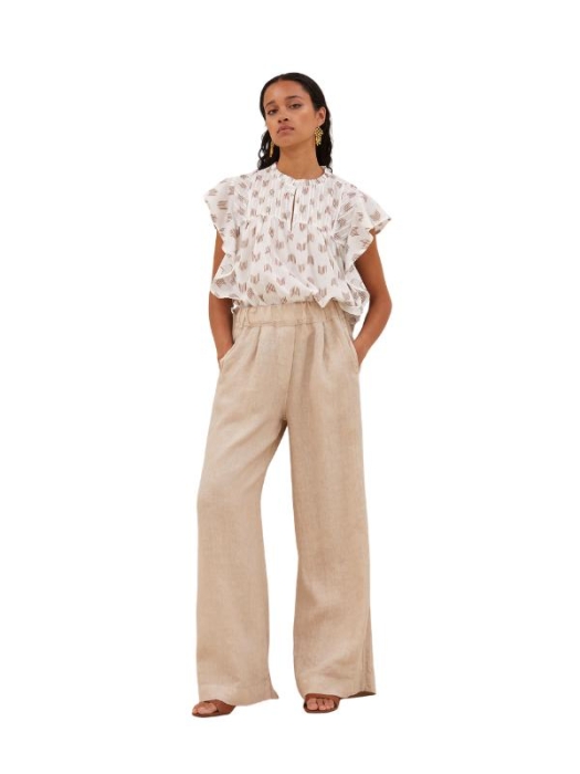 By-Bar Amsterdam benji linen pants 730-biscuit